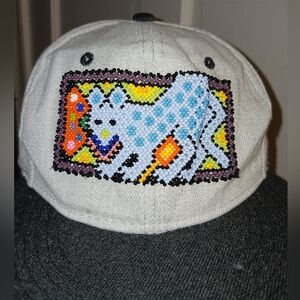 Beaded CAT Cap Hat By Aramara, High-quality Mexican Art Tepic Mexico
